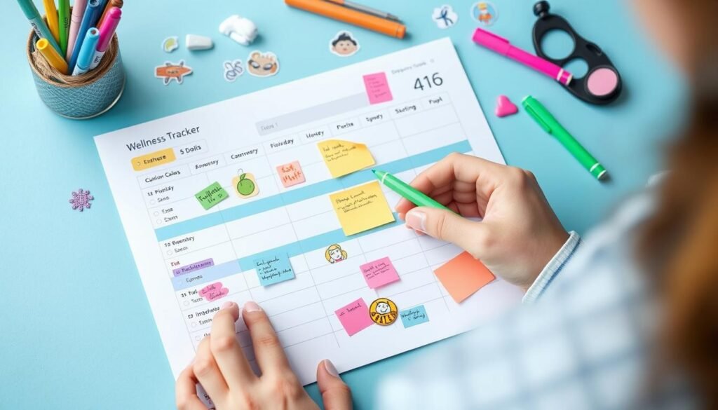 Person customizing wellness tracker for personal needs